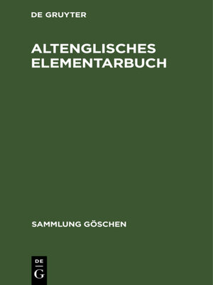 cover image of Altenglisches Elementarbuch